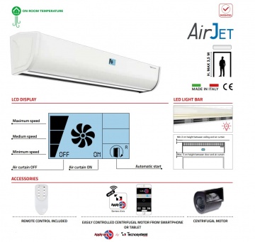 Perdea aer rece centrifugala cu led Tecnosystemi AirJet
